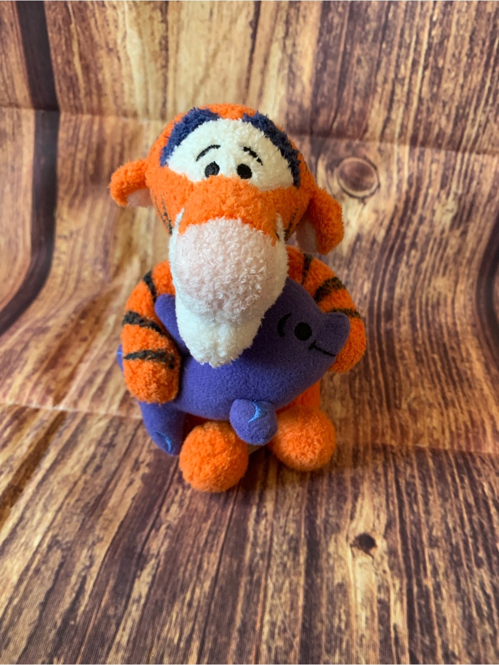 Walt Disney Winnie the Pooh Orange "Tigger" Holding a Dolphin Stuffed Plush 7"